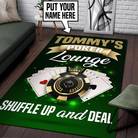 Personalized Poker Lounge Rug 06226