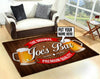 Personalized Bar Runner Beer Label Glasses Pub Bar Rug 06273