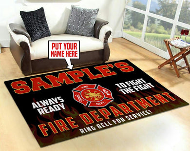 Personalized Firefighter Rug 05971