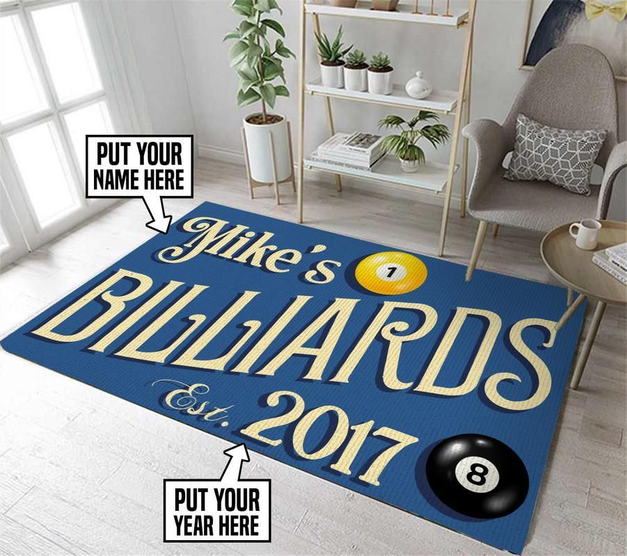 Personalized Billiard Room Rug 05824