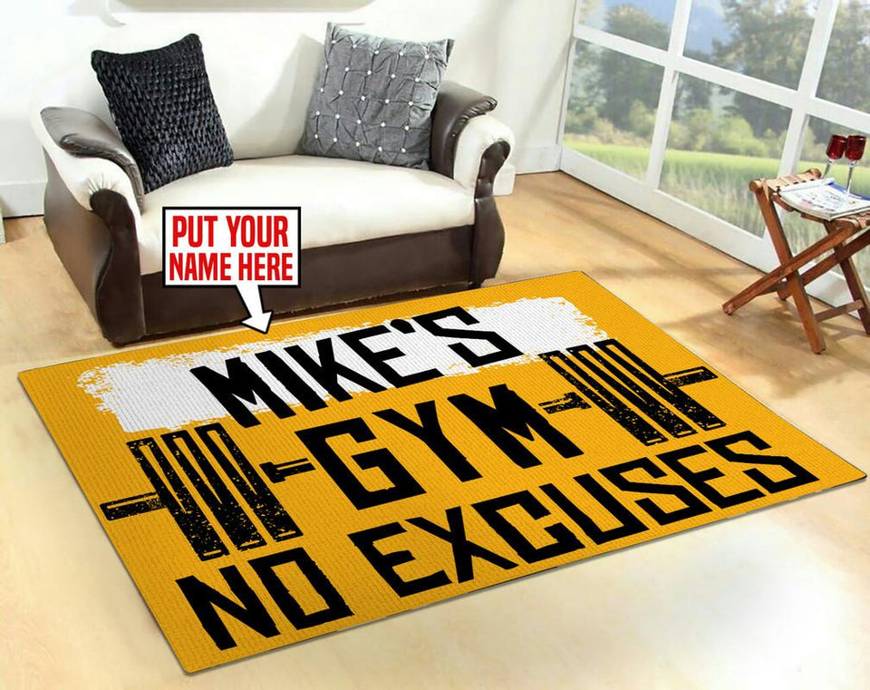 Personalized Gym No Excuses Rug 06301