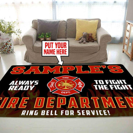 Personalized Firefighter Rug 05971