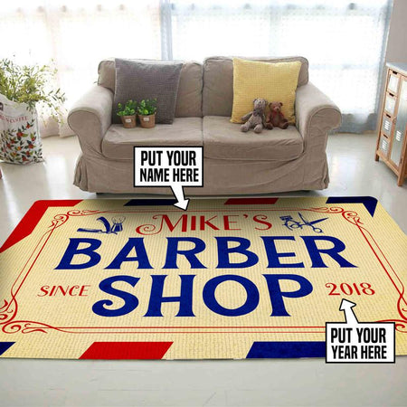 Personalized Barber Shop Rug 06112