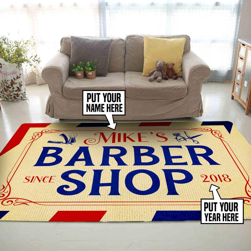 Personalized Barber Shop Rug 06112