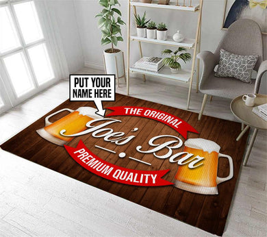 Personalized Bar Runner Beer Label Glasses Pub Bar Rug 06273