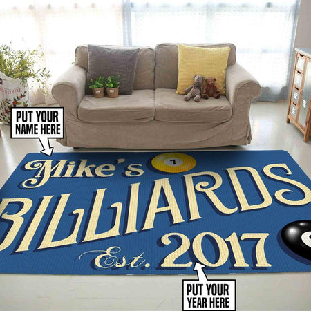 Personalized Billiard Room Rug 05824