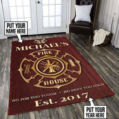 Personalized Firefighter Rug 05894