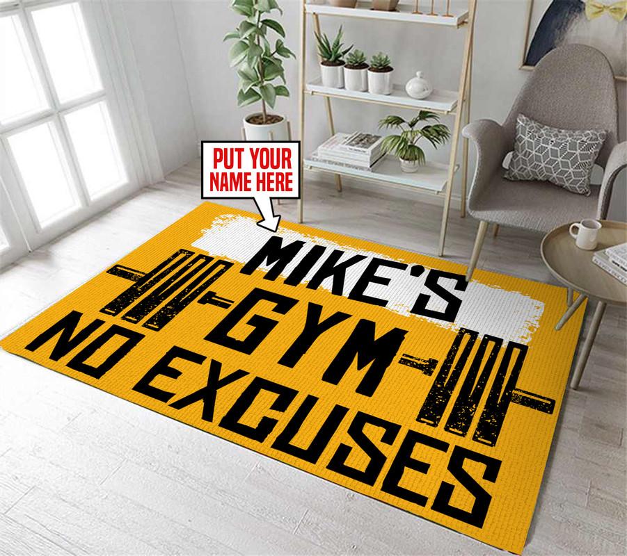 Personalized Gym No Excuses Rug 06301