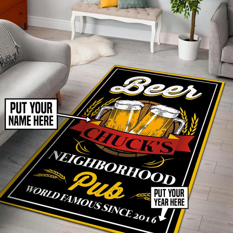 Personalized Neighborhood Pub Rug 06461