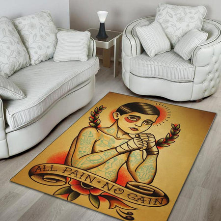 Tattoo No Pain No Gain Rug 06887