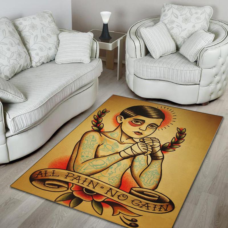 Tattoo No Pain No Gain Rug 06887