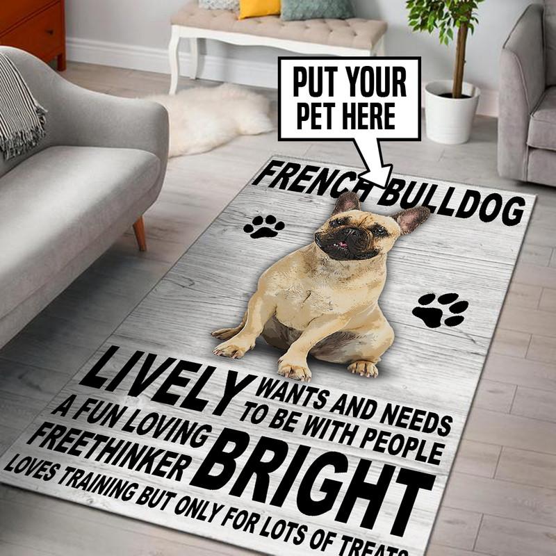 Personalized French Bulldog Rug 05432