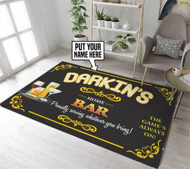Personalized Home Bar Rug 06570