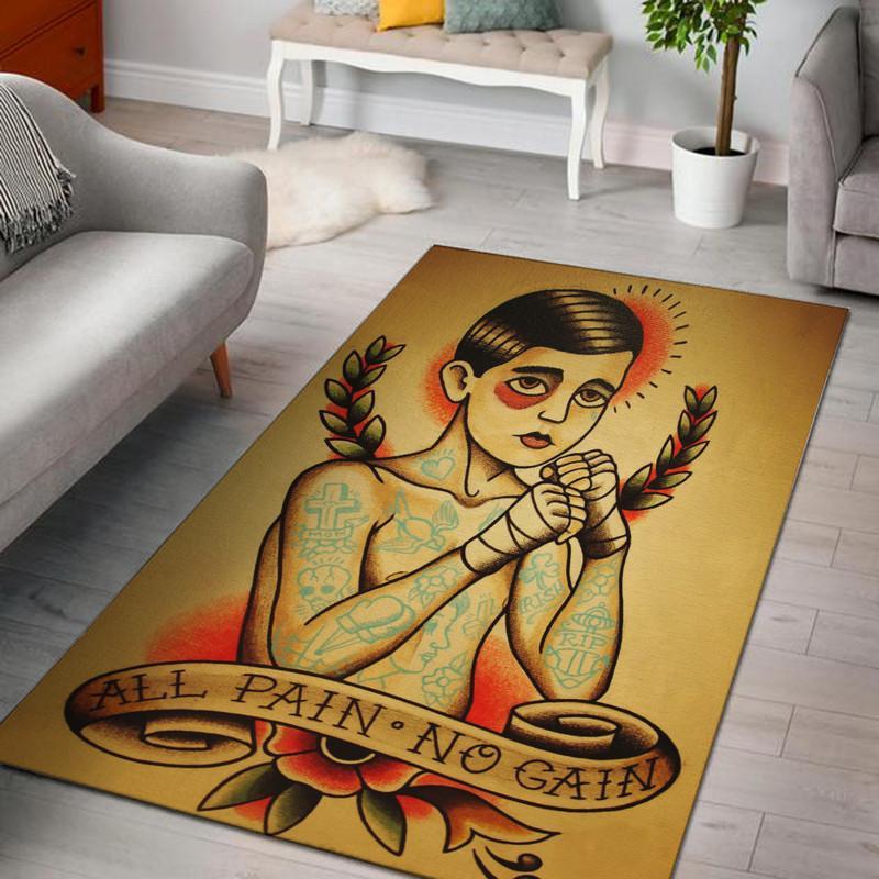 Tattoo No Pain No Gain Rug 06887