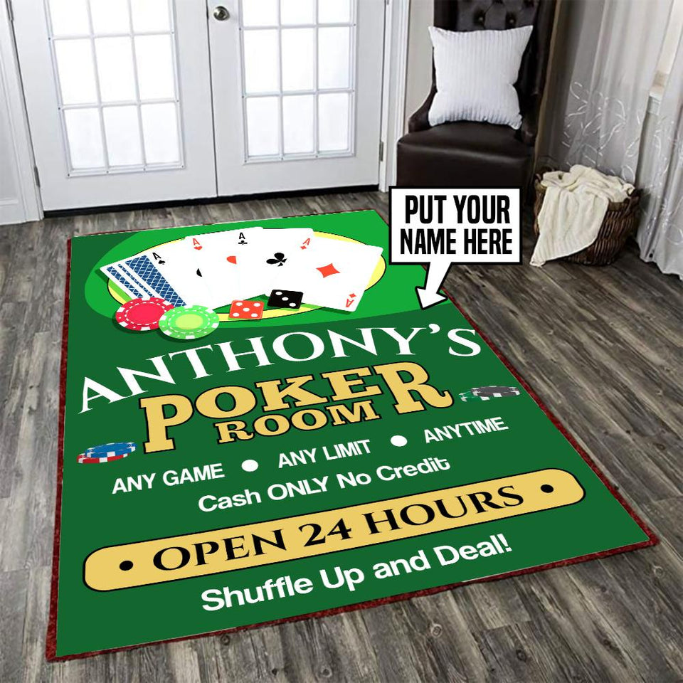 Personalized Poker Room Rug 05978