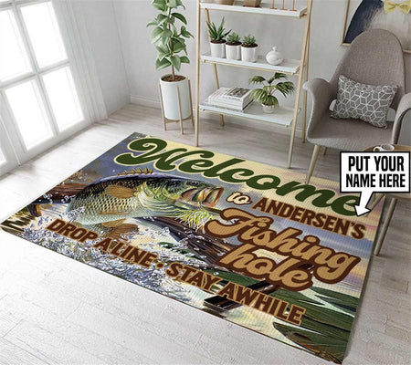 Personalized Welcome To Fishing Hole Rug 06441