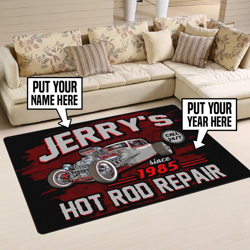 Personalized Hot Rod Repair Rug 05348