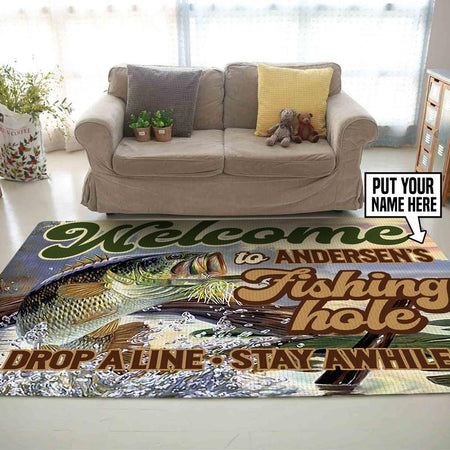 Personalized Welcome To Fishing Hole Rug 06441