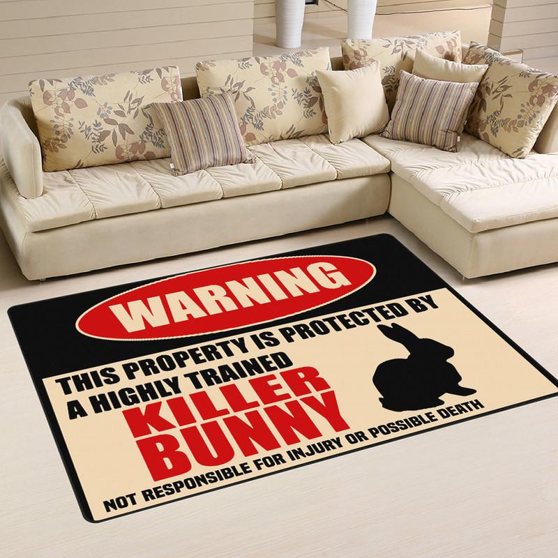 This Property Is Protected By A Highly Trained Killer Bunny Not Responsible For Injuryor Possible Death Rug 05390