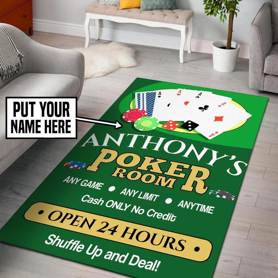 Personalized Poker Room Rug 05978