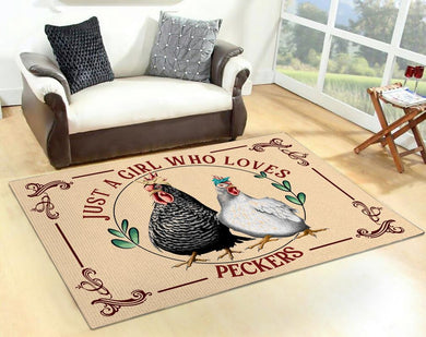 Just A Girl Who Loves Peckers Rug 06595