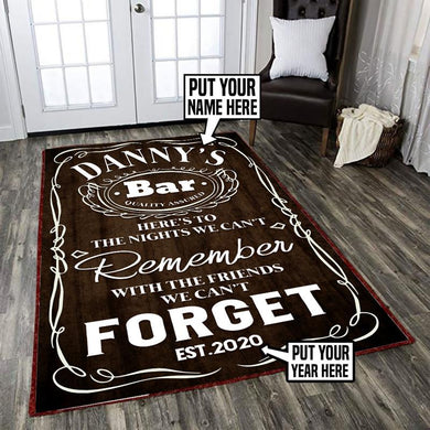 Personalized Beer Whiskey Bar Drink Gift Rug 06397