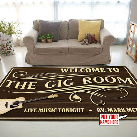 Personalized Guitar Player Room Rug 06380