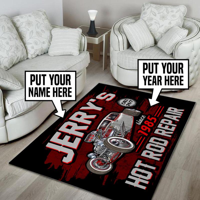 Personalized Hot Rod Repair Rug 05348