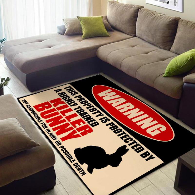 This Property Is Protected By A Highly Trained Killer Bunny Not Responsible For Injuryor Possible Death Rug 05390