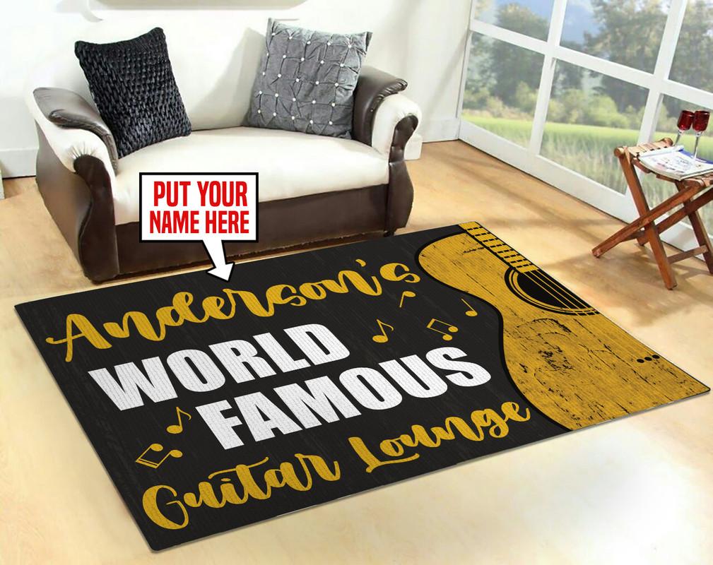 Personalized World Famous Guitar Lounge Rug 05983