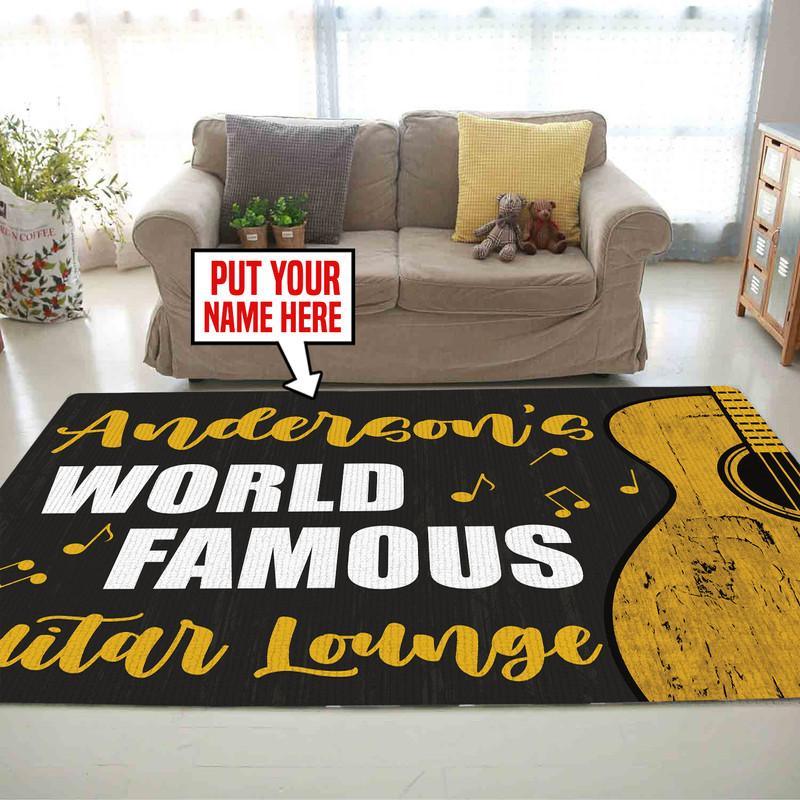 Personalized World Famous Guitar Lounge Rug 05983