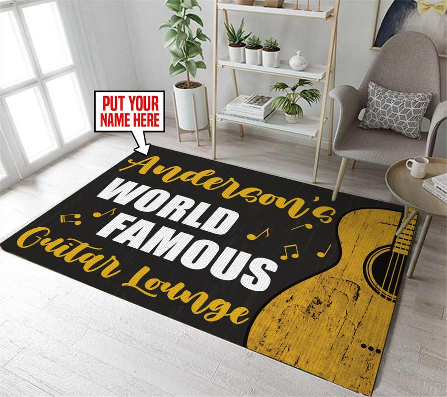 Personalized World Famous Guitar Lounge Rug 05983