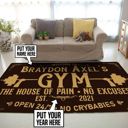 Personalized Gym Room Rug 06640