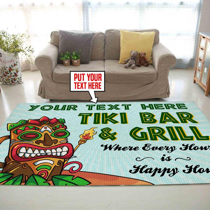 Personalized Tiki Bar And Grill Rug 05622