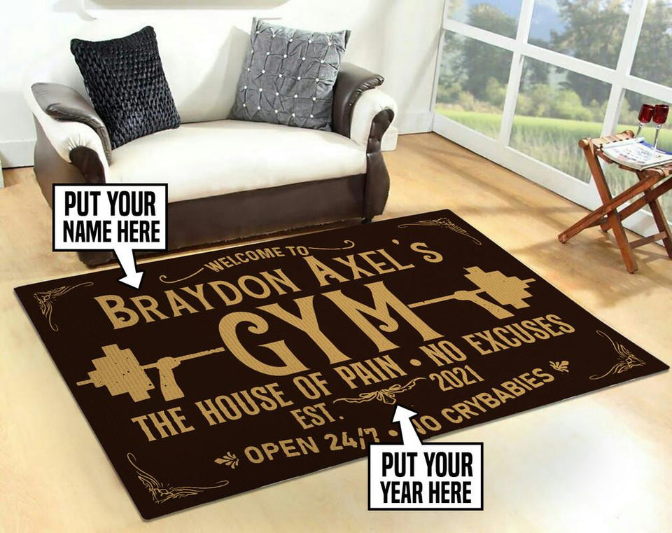 Personalized Gym Room Rug 06640