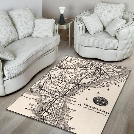 Seaboard Rug Antique Seaboard Airline Railway Map Vintage Railroad Map 04869