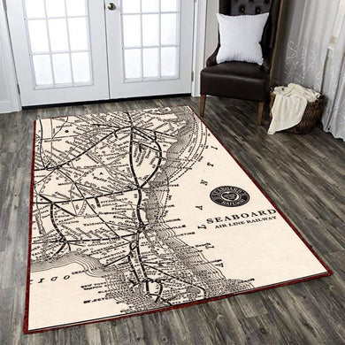 Seaboard Rug Antique Seaboard Airline Railway Map Vintage Railroad Map 04869