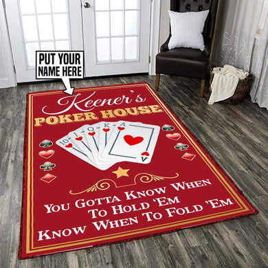 Personalized Poker Game Room Rug 06137