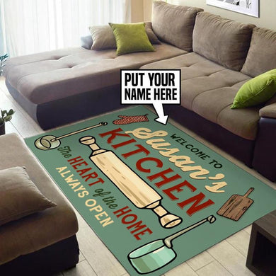 Personalized Kitchen The Heart Of The Home Always Open Rug 05427