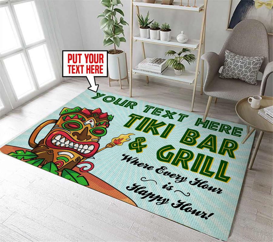 Personalized Tiki Bar And Grill Rug 05622