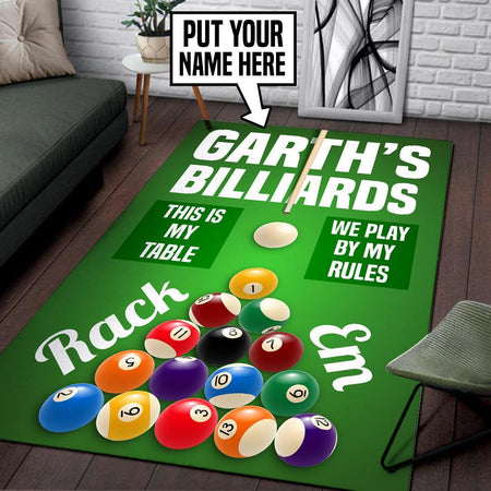 Personalized Billiard Pool Room Rug 06030