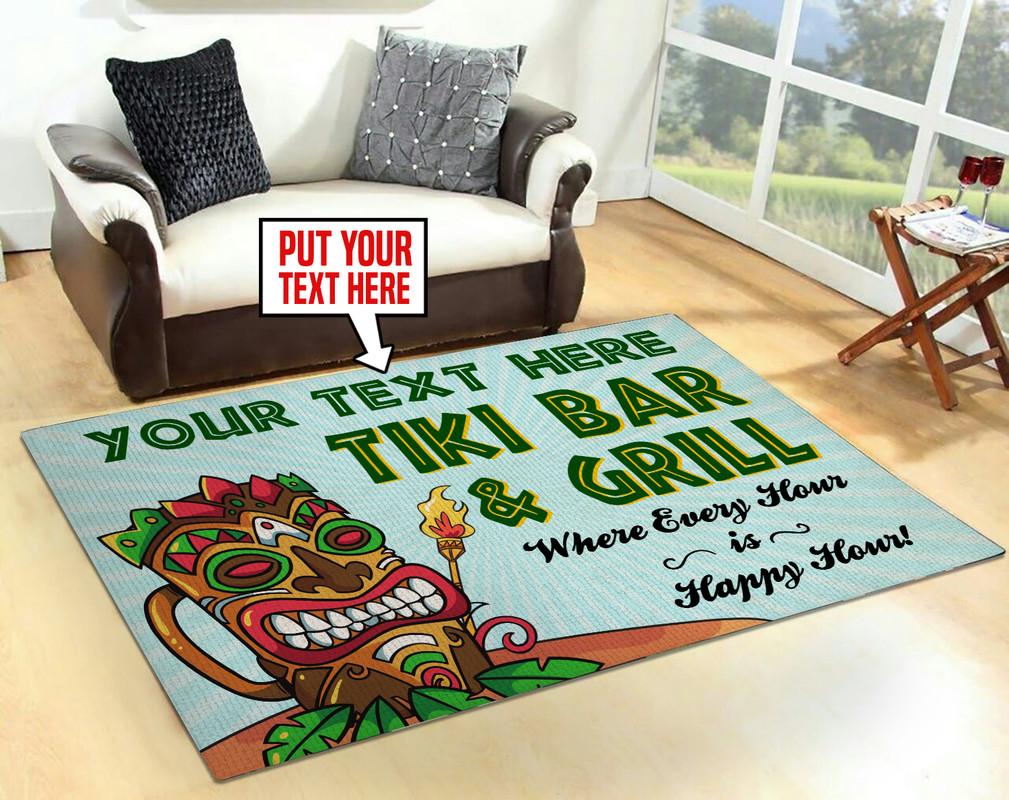 Personalized Tiki Bar And Grill Rug 05622