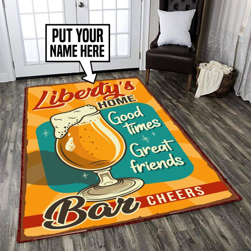 Personalized Home Bar. Good Times, Great Friends Rug 05418