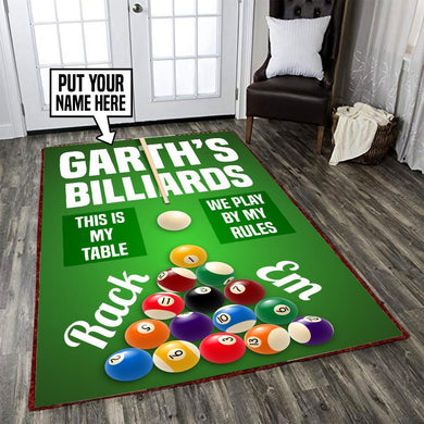 Personalized Billiard Pool Room Rug 06030