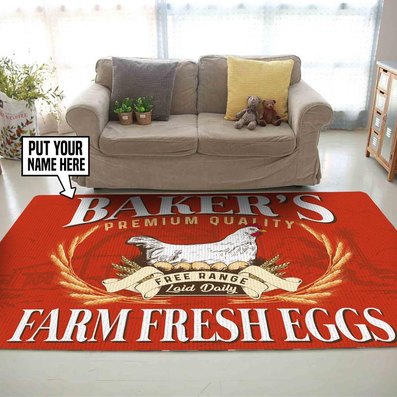 Personalized Fresh Eggs Rug 05778