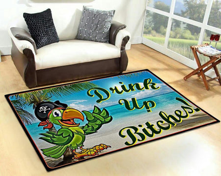 Tiki Bar Drink Drink Up Bitches Rug 05859
