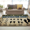 Big Foot Wilderness Tracking Guide Chart Yeti Sasquatch Hiker Deer Bear Rug 06159