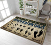 Big Foot Wilderness Tracking Guide Chart Yeti Sasquatch Hiker Deer Bear Rug 06159