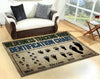 Big Foot Wilderness Tracking Guide Chart Yeti Sasquatch Hiker Deer Bear Rug 06159