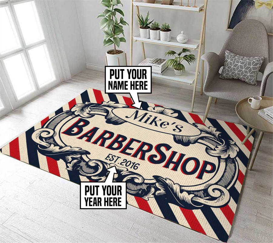 Personalized Barber Shop Rug 05668